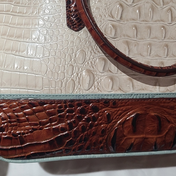 Brahmin Women's Signature Hudson Tri-Color Melbourne Crocodile Embossed Satchel - Picture 3 of 10